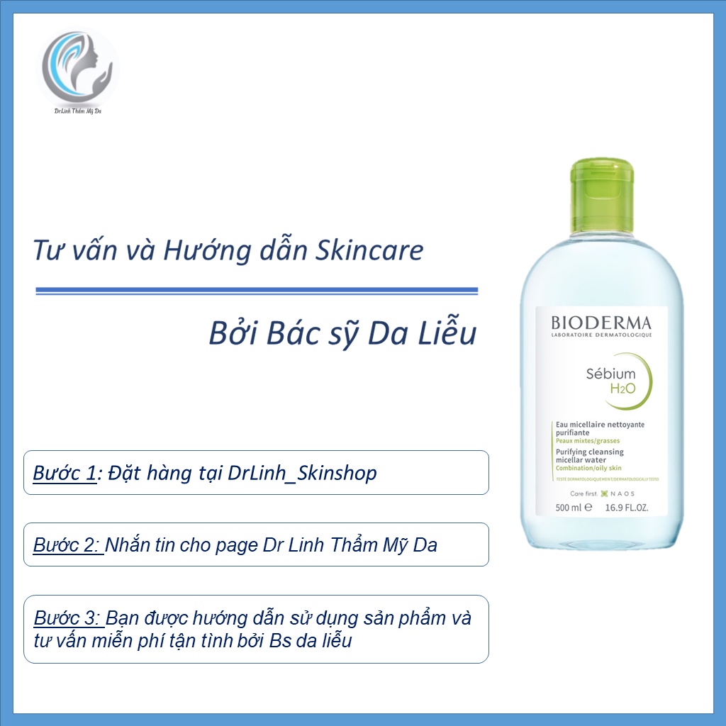 Nước tẩy trang Bioderma Sebium H2O cho da dầu mụn TT01