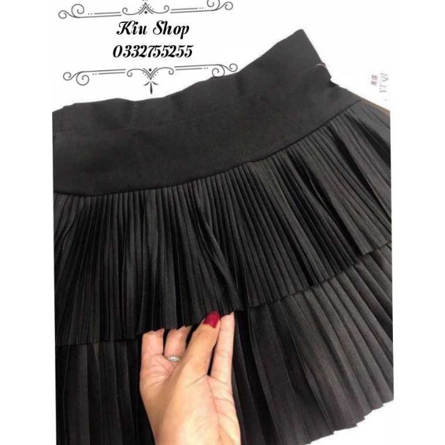 Chân váy 2 tầng dập ly có quần trong - Chân váy ngắn xếp ly QC sang chảnh | BigBuy360 - bigbuy360.vn