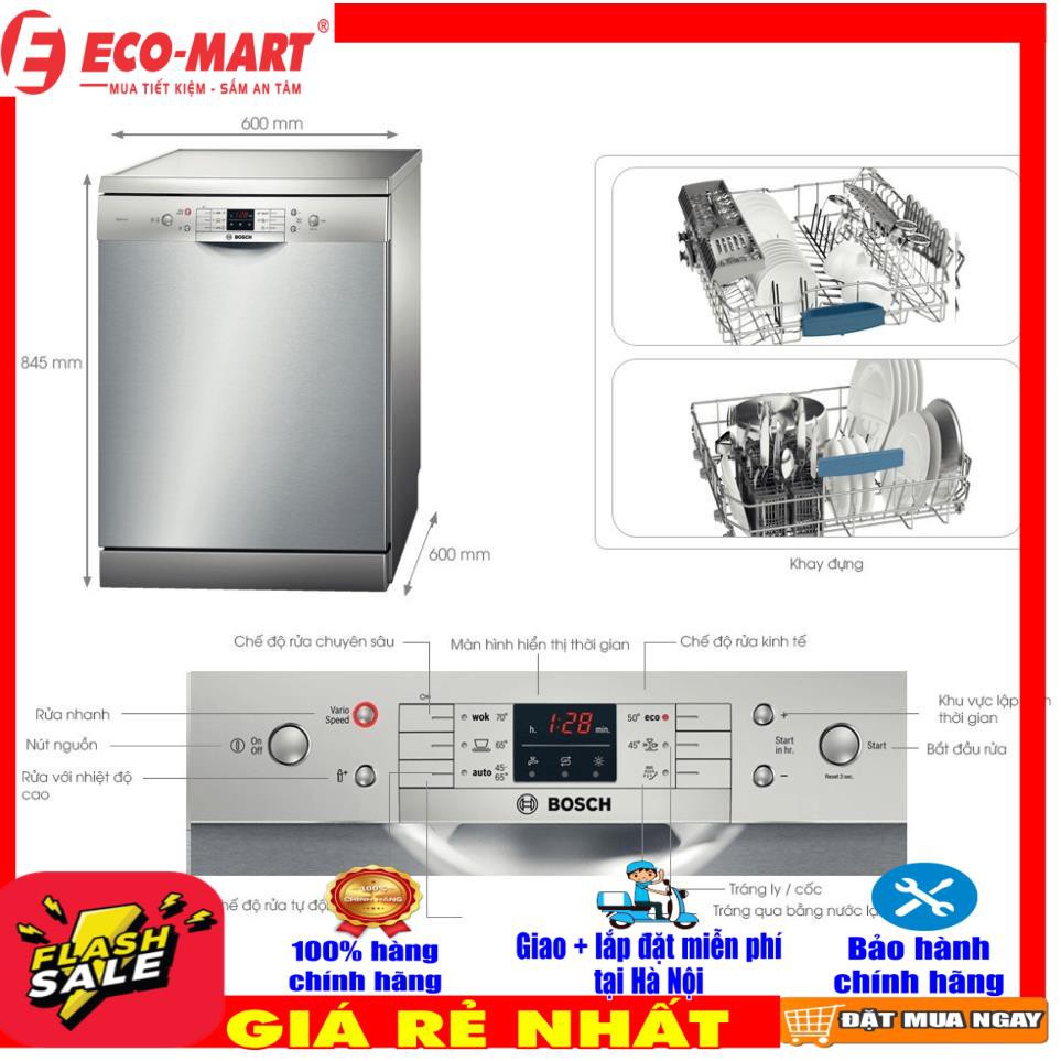 SMS63L08EA Máy Rửa bát BOSCH SMS63L08EA [ Miễn phí vận chuyển lắp đặt tại hà nội ]