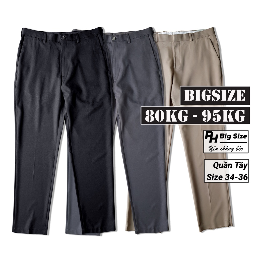 Quần Tây Bigsize | Quần Âu ngoại cỡ 80kg-95kg công sở ống suông | PH Big Size | Q113