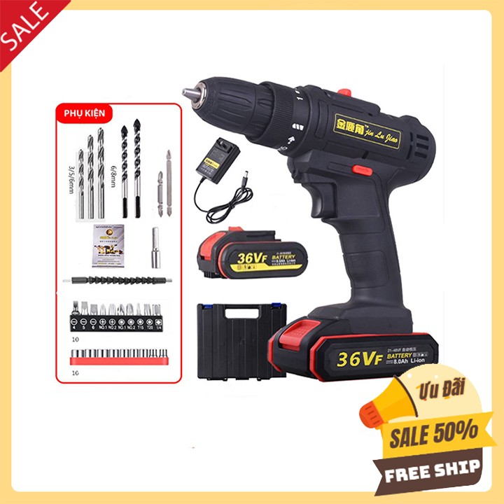 Máy khoan pin 36V Tặng hộp phụ kiện full chi tiết