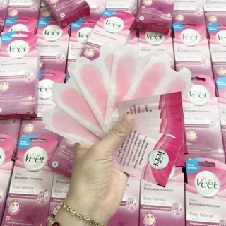 Lẻ 1 cặp 2 Miếng wax lông mặt Veet (tẩy lông mặt, tẩy lông mép veet) - Chính hãng