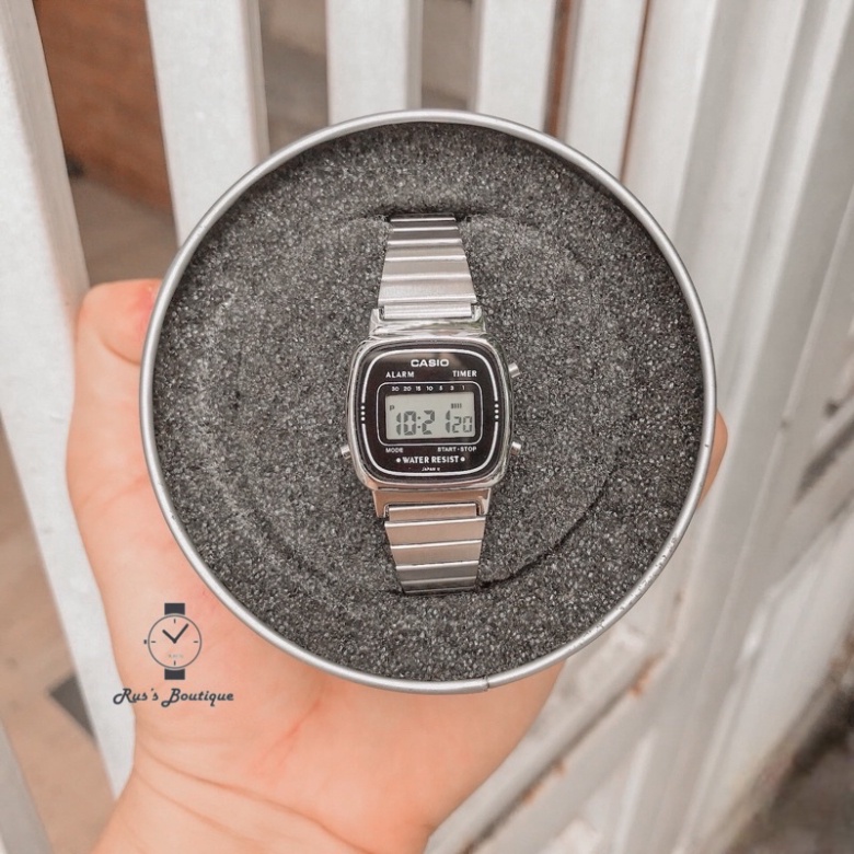 Đồng hồ nữ MTP mã hiệu classic-La670, dây thép, mặt vuông bản mini siêu xinh. la670