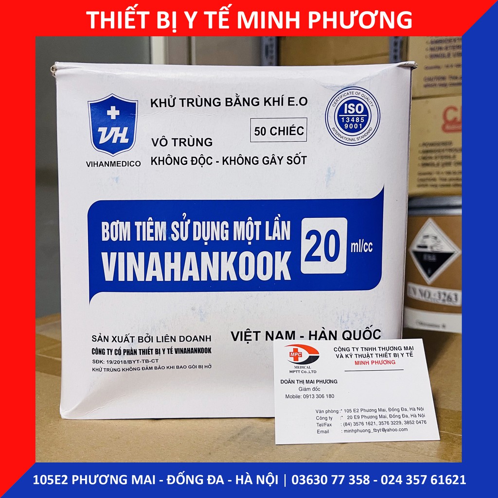 [Bán lẻ 10 chiếc] Bơm tiêm 1 lần Vinahankook 20 ml