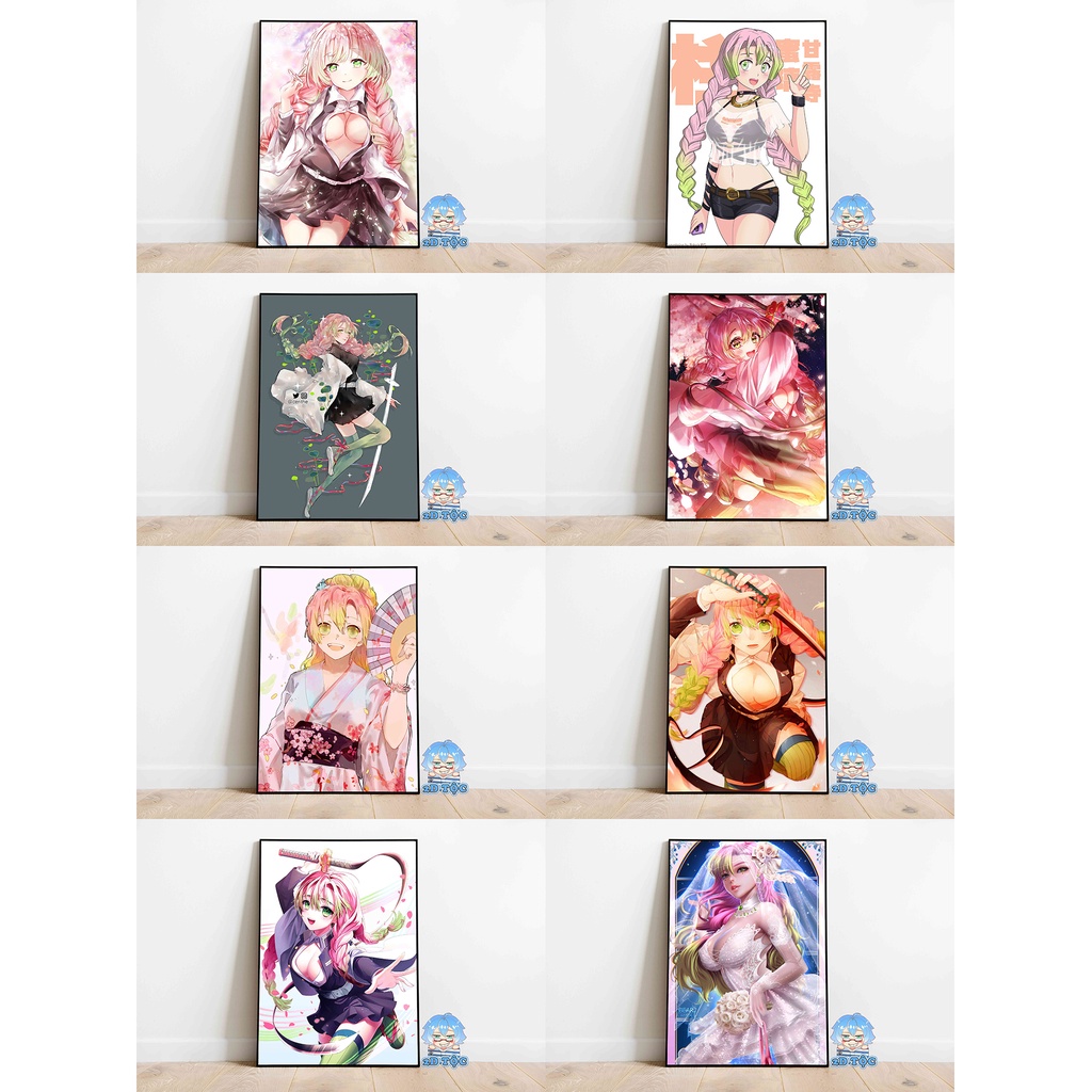Tranh poster A3 dán tường Kanroji Mitsuri (6) Anime Manga Kimetsu No Yaiba - 2D Tộc Shop