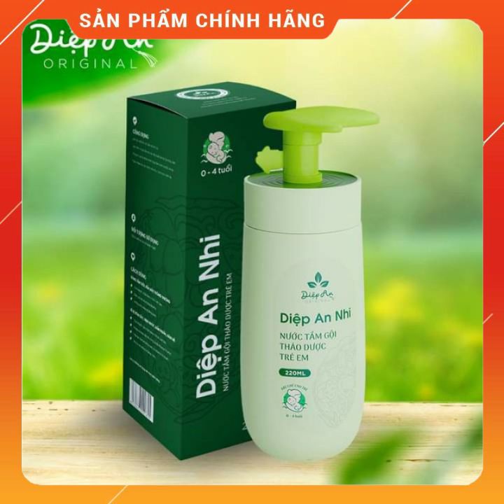 Nước tắm thảo dược Diệp An Nhi - DK Pharma - Chai 220ml Cho Trẻ Sơ Sinh Và Trẻ Nhỏ