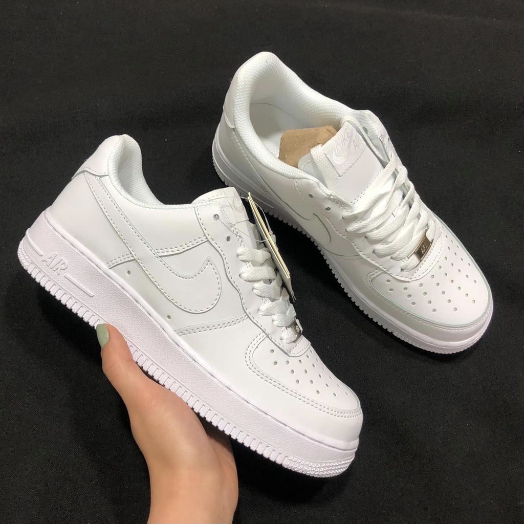 Giày thể thao AF1 Vệt Nâu, Trắng Full + Đen Trắng, Giày sneaker air force 1 white brown nam nữ dễ phối đồ 2021
