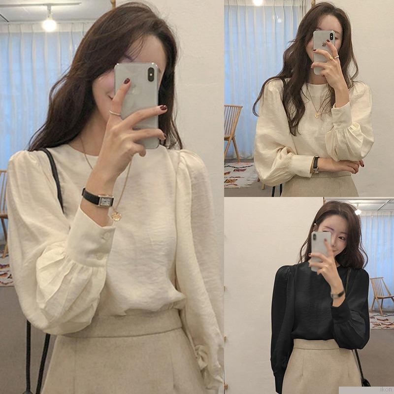 Áo thun nữ cổ tròn màu trơn