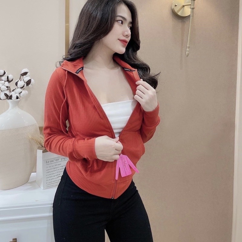 Áo khoác gân sọc y 6 túi