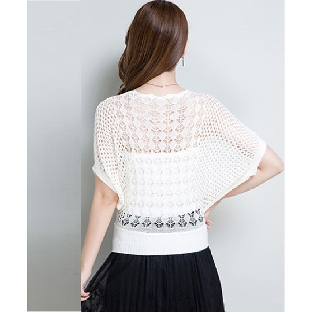 Áo len nữ phối lưới mỏng thời trang, áo len cánh rơi mặc được 4 mùa