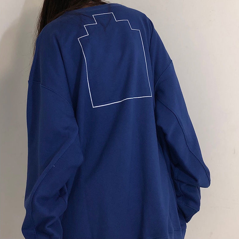 Áo Sweater Cổ Tròn Tay Dài Dáng Rộng Mềm Mại Thoải Mái In Hình Sharara Cho Nữ
