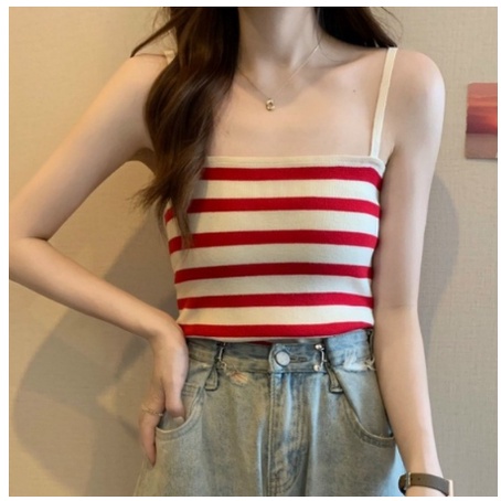 Áo 2 Dây Nữ - Croptop Thun Len Kẻ Ngang siêu đẹp