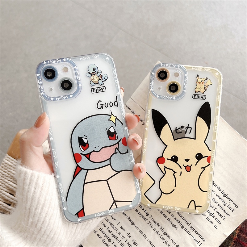 Ốp Điện Thoại Silicon Trong Suốt In Hình Pikachu Cho Apple 13 XR iPhone11 12ProMax XSMAX 8plus 7p se2
