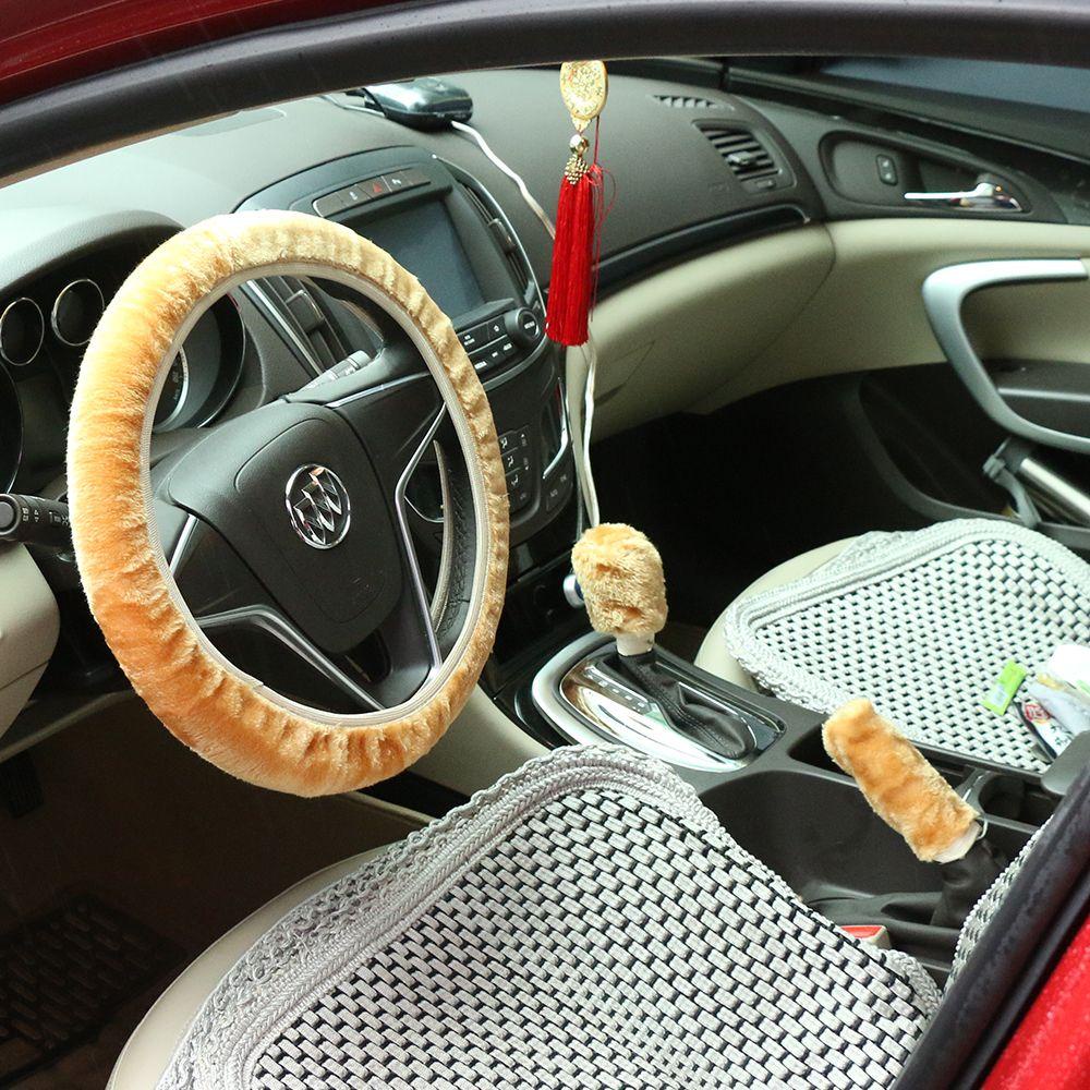 Bộ 3 Vỏ Bọc Vô Lăng Xe Hơi Bằng Lông Nhung Giữ Ấm Mùa Đông