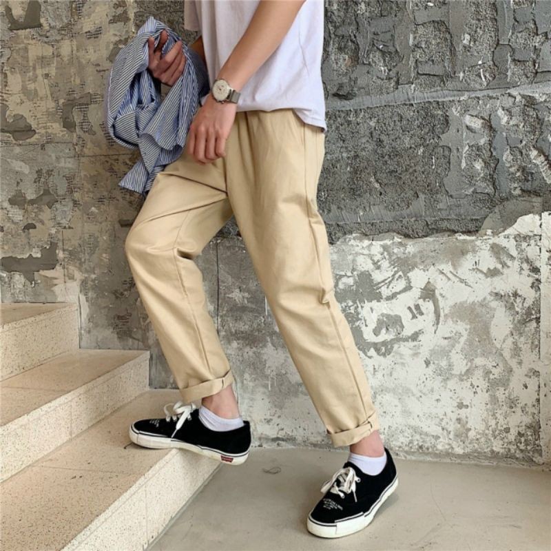 Quần Baggy unisex nam nữ chất kaki, ống suông thời trang teen