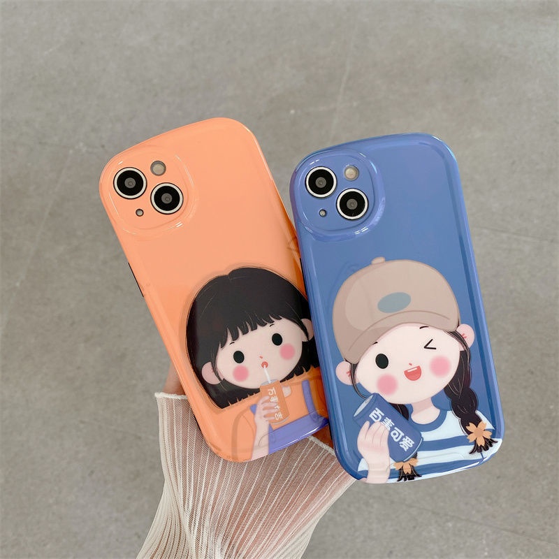Ốp Điện Thoại In Hình Cô Gái Hoạt Hình Xinh Xắn Cho iphone 12 13 11 Pro Max X Xs Max Xr Fih8