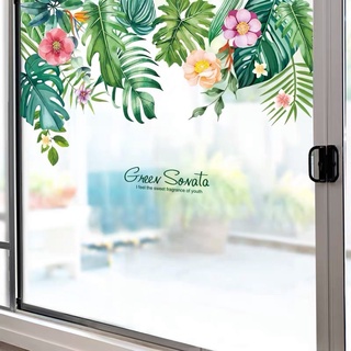 Decal dán tường hoa lá phối MS-66 [Sticker dán tường]