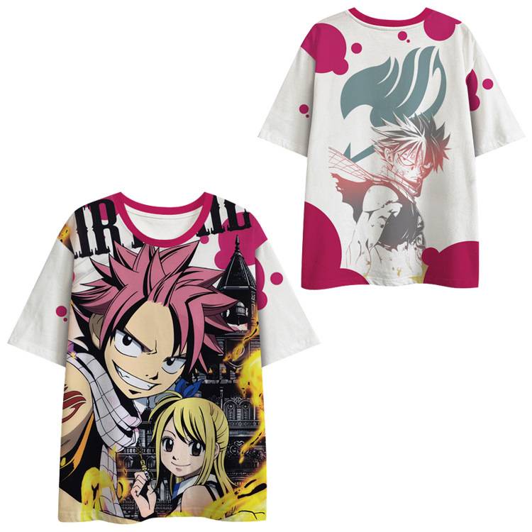 Áo Thun Ngắn Tay Dáng Rộng In Họa Tiết Anime FAIRY TAIL 3D Thời Trang Unisex
