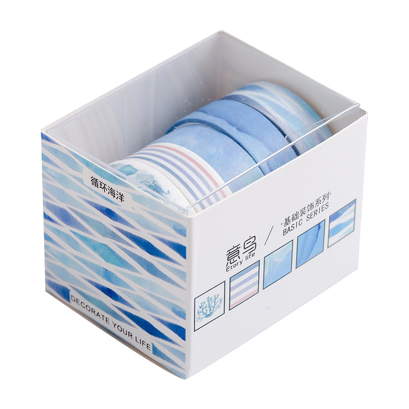 Set 5 Cuộn Băng Keo Washi Flowertree Trang Trí Đa Năng