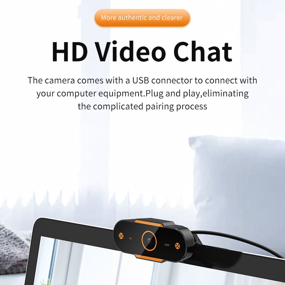 Webcam tích hợp micro có độ phân giải 480p / 720p / 1080p tùy chọn chất lượng cao