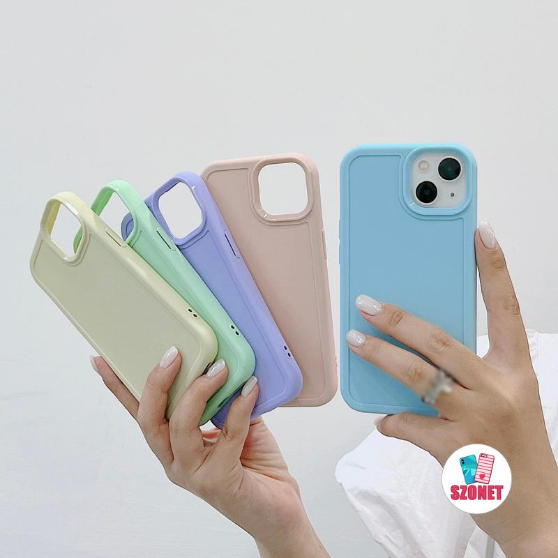 Ốp Điện Thoại Silicon Chống Sốc Chống Rơi Màu Kẹo Cho iPhone 14 13 12 11 Pro Max XS XR