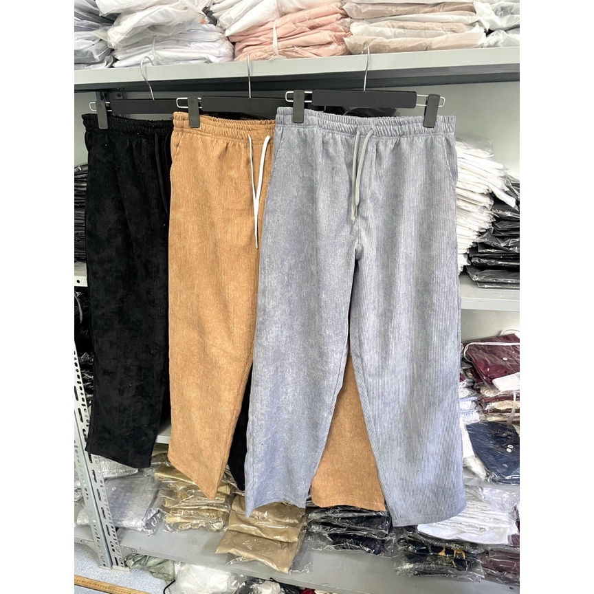 QUẦN BAGGY FROM RỘNG ỐNG SUÔNG CHẤT NHUNG TAM , QUẦN BAGGY BASIC NAM NỮ ỐNG SUÔNG NHUN GÂN TRƠN
