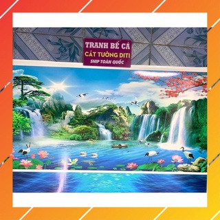  Tranh 3d dán bể cá thủy sinh  Tranh lưng  