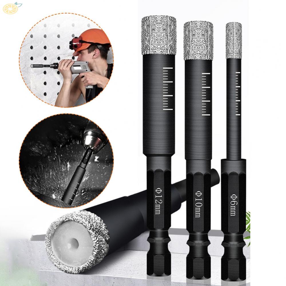 【VARSTR】Drill Bit Equipment Ceramic Glass Hard Alloy Dry Hexagonal Shank Hole Perforated