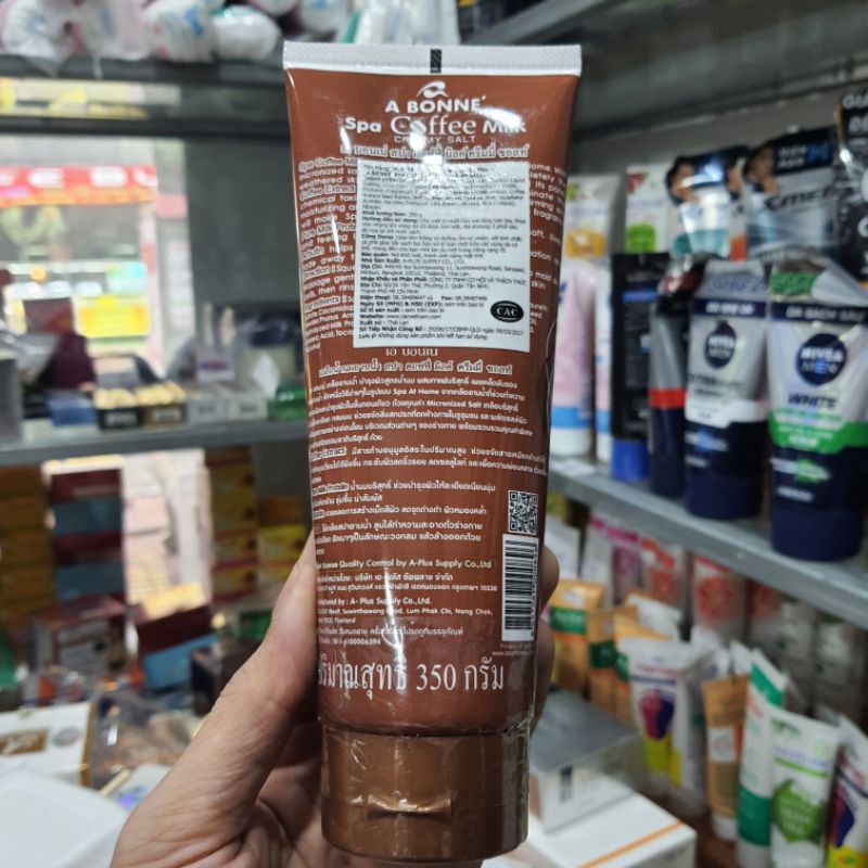 A BONNE Muối Sữa Tắm Spa Coffee Milk Creamy Salt Tẩy Da Chết 350g