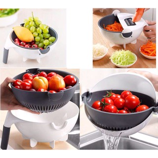 Bộ dụng cụ nạo gọt rau củ quả đa năng 6 in 1 kèm rổ, bào sợi, thái lát - Bộ dụng cụ nạo gọt rau củ quả có nhiều lưỡi