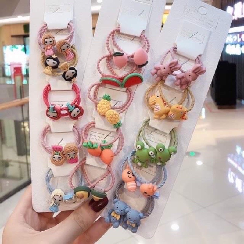 Set 10 dây buộc tóc dễ thương cho bé gái
