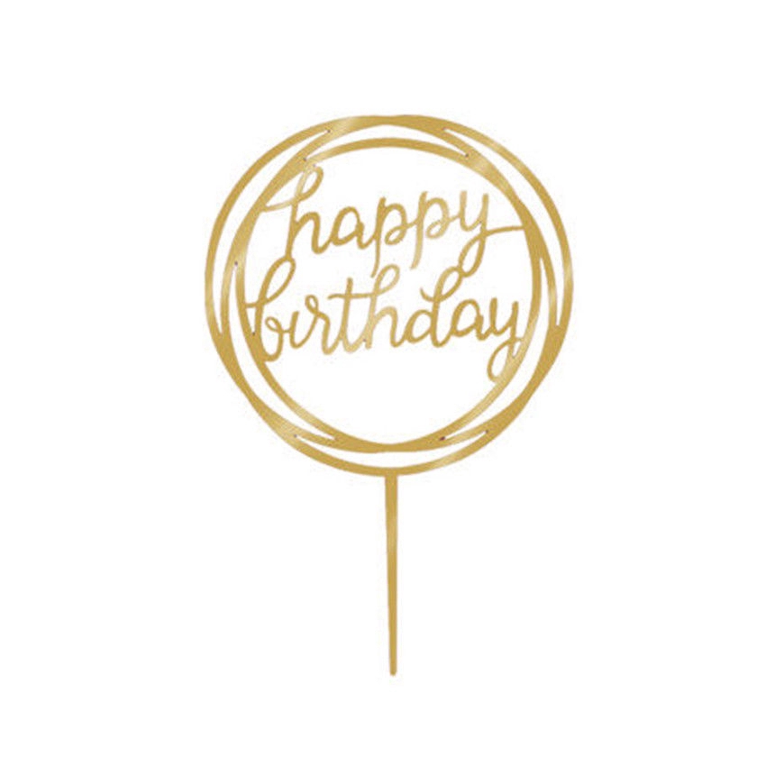 Topper gắn trang trí bánh kem chữ Happy Birthday 9 kiểu dáng xinh xắn