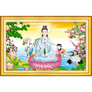 Tranh thêu chữ thập Phật Quan Âm LV3286 - tự thêu