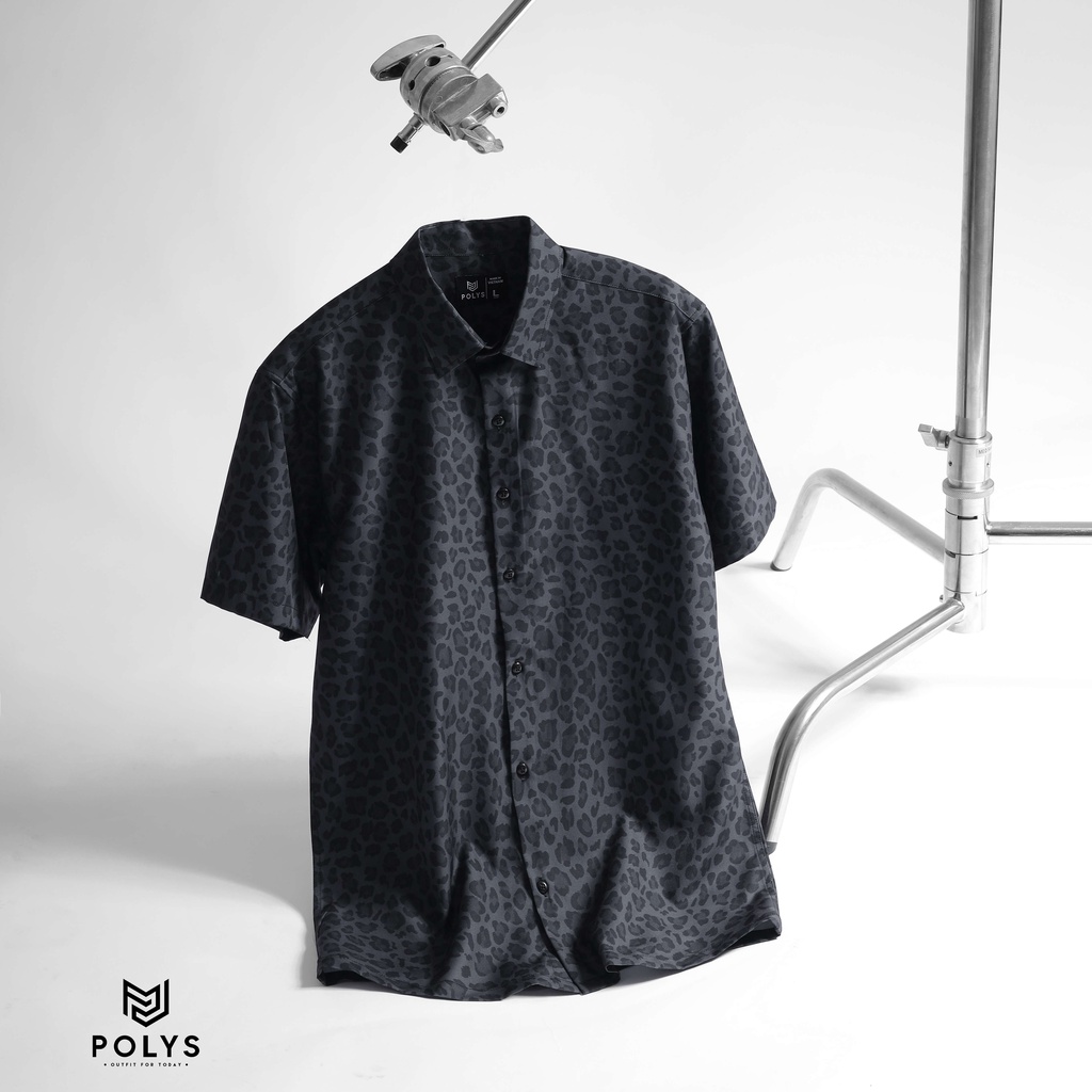 Áo sơ mi nam POLYS áo sơ mi tay ngắn họa tiết Grey Panther | BigBuy360 - bigbuy360.vn