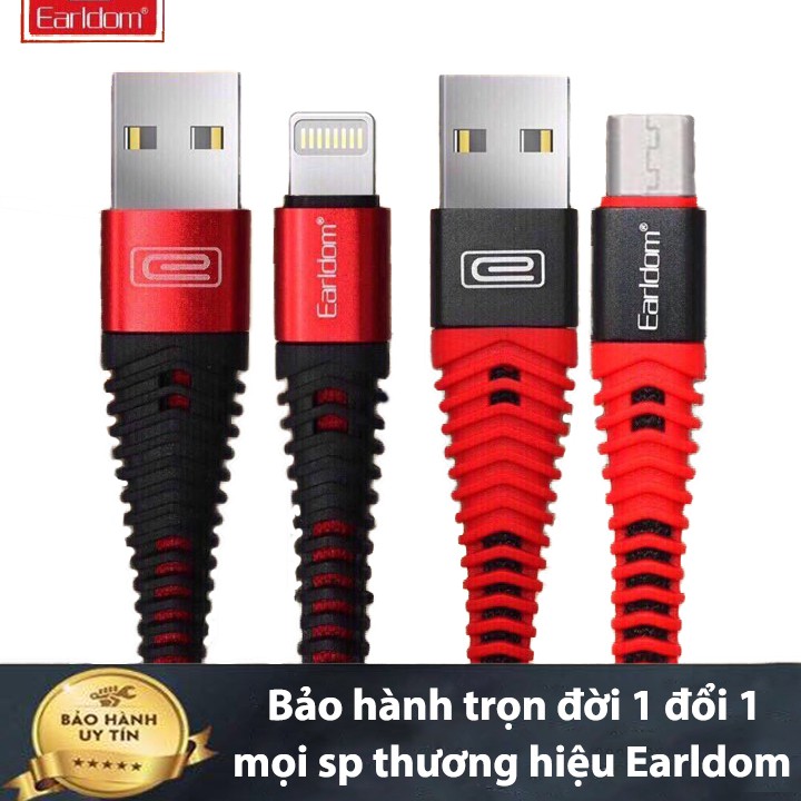 [BH TRỌN ĐỜI] - Cáp dù cao cấp Earldom 1m cho iphone - android- samsung