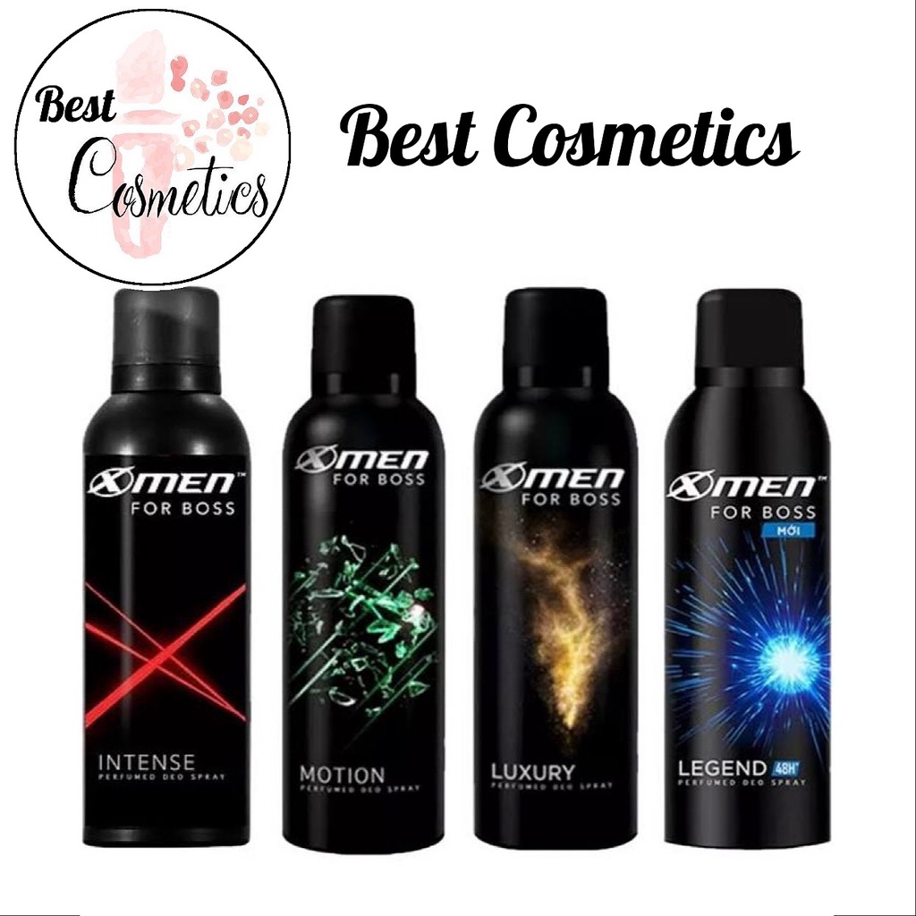 xịt khử mùi toàn thân X-Men For Boss LUXURY/MOTION/INTENSE/LEGEND (150ml)