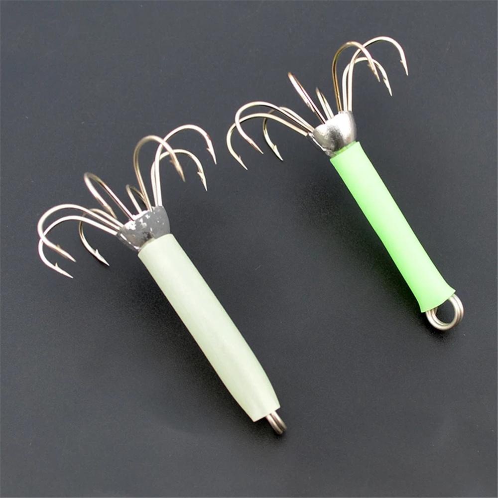 ELLSWORTH Set 2 Mồi Giả Dạ Quang Câu Cá Hình Con Mực