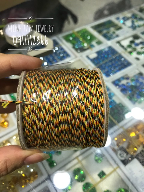 Cuộn dây ngũ sắc tết vòng tay,Dây ngũ sắc đan vòng tay may mắn