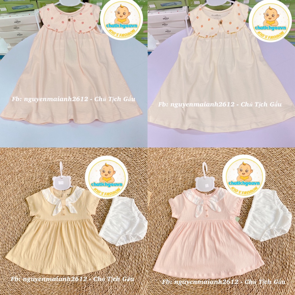 [ GOODMAMA ] Váy cộc tay cho bé từ 6 tháng đến 3 tuổi hãng Goodmama