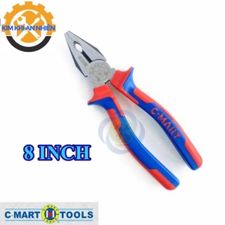 Kìm điện trợ lực cán xanh đỏ c-mart b0143-8 200mm 8inch