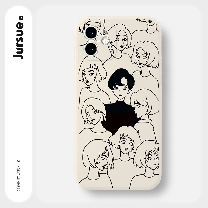 Ốp lưng JURSUE silicon mềm hình dễ thương đẹp cho iPhone 13 12 11 Pro Max SE 2020 X XR XS ip 8 7 6 6S Plus kute Y70