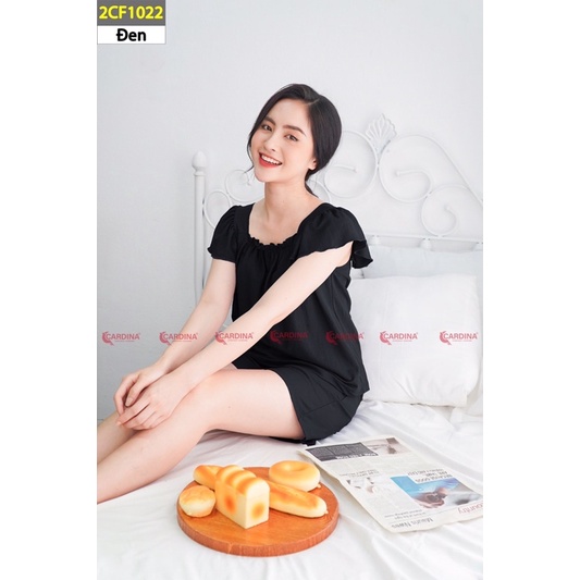 Đồ Bộ Nữ 𝐂𝐀𝐑𝐃𝐈𝐍𝐀 Chất cotton Cao Cấp Áo Cộc Tay Cổ Vuông Bèo Quần Đùi Màu Sắc Độc Đáo 2SF08