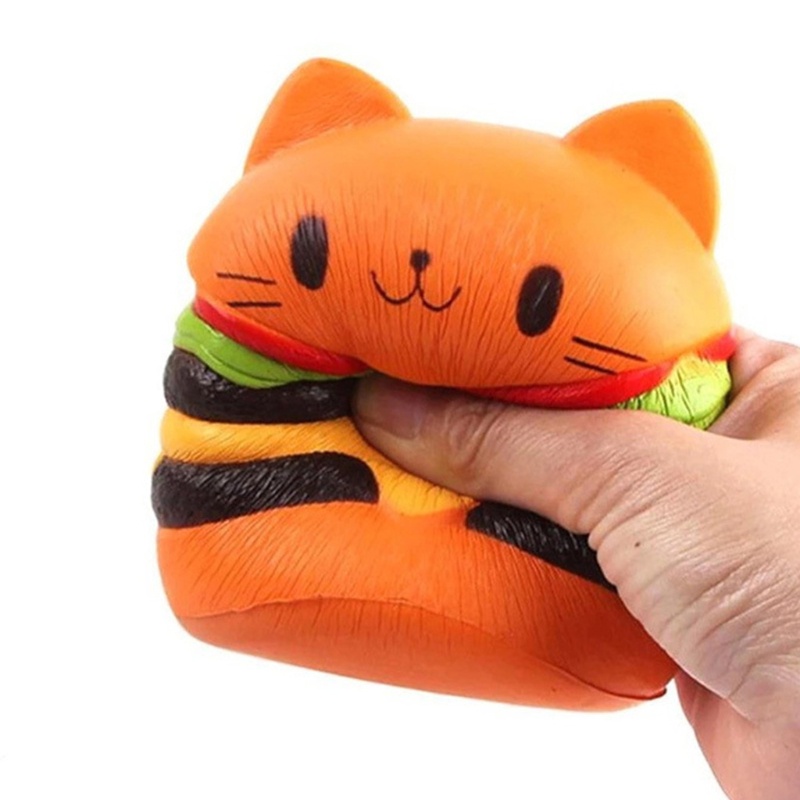 Đồ Chơi Xốp Squishy Giảm Stress Hình Bánh Hamburger 3.5 Inch Cho Bé