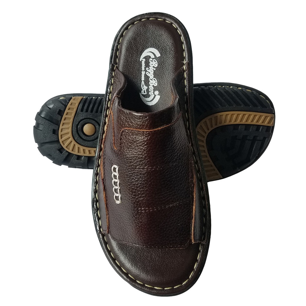 Dép Nam Quai Ngang Da Bò Thật BIGBEN Cao Cấp DN339