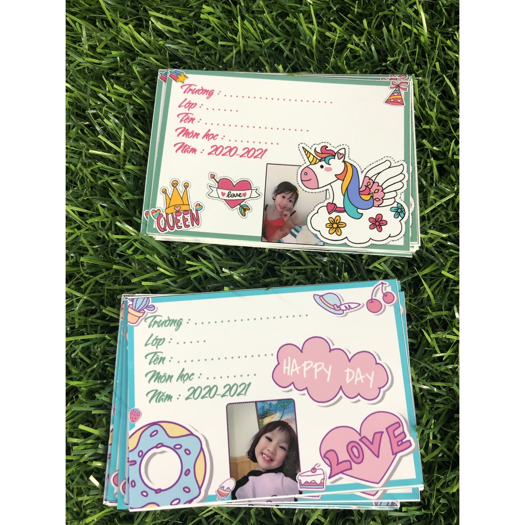 [NHÃN VỞ CHO BÉ] - Nhãn vở thiết kế và in hình theo yêu cầu - Free thiết kế
