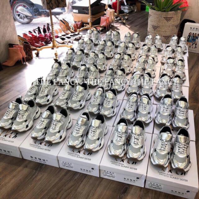 Giày thể thao nữ cao cấp the fancy màu bạc | BigBuy360 - bigbuy360.vn