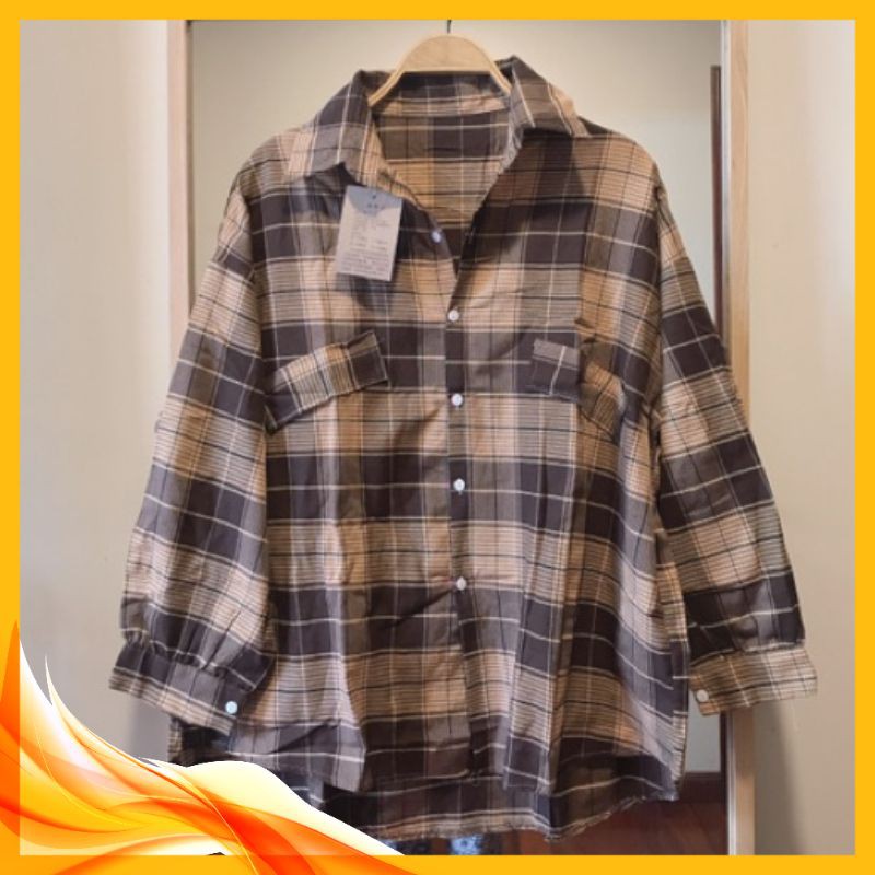 Áo Kẻ Caro 🤜Áo Sơ Mi Nữ🤛 Dáng rộng-dài tay-phong cách trẻ trung cho nữ-chất liệu thôm mềm gồm 2 màu Mã TT05 | BigBuy360 - bigbuy360.vn