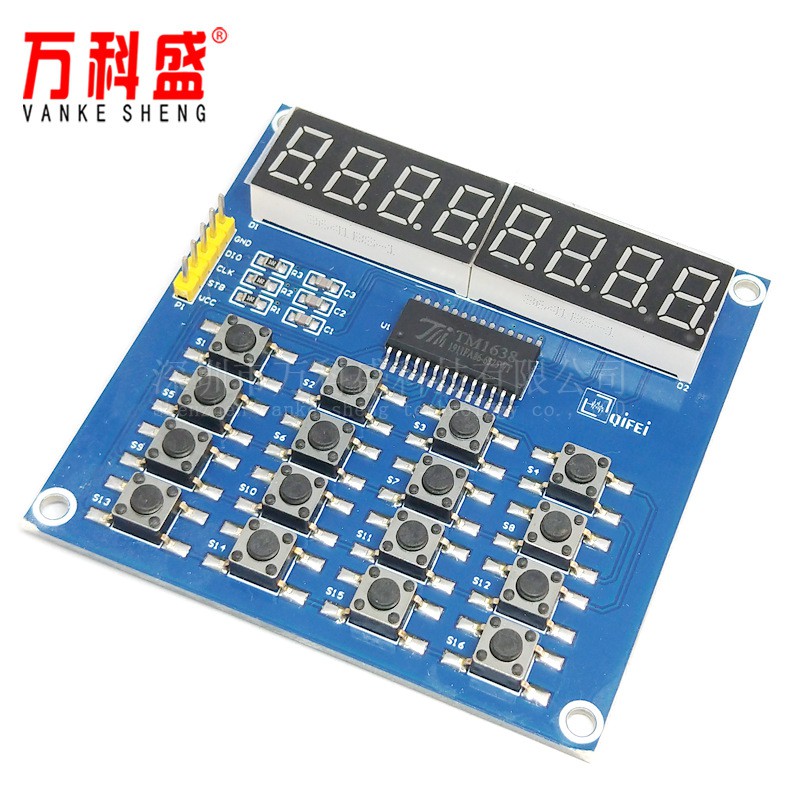 Arduino / 51 TM1638 điều khiển 3 dây mô-đun quét và hiển thị bàn phím LED cực dương chung 8 bit