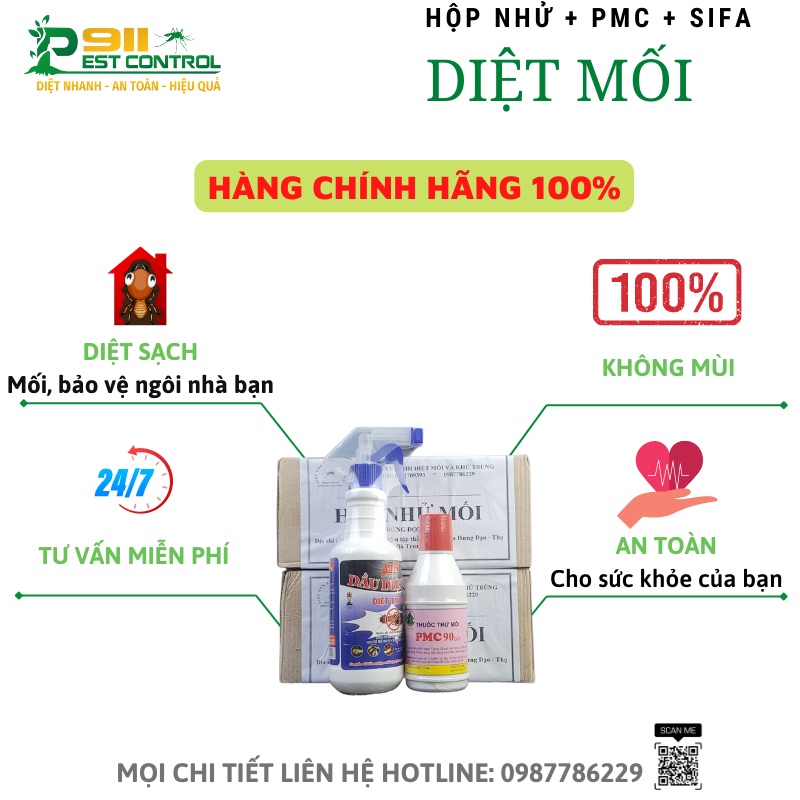 Combo diệt mối cả đàn, tránh mối quay lại - 2 hộp nhử + 1pmc + 1 xịt sifa