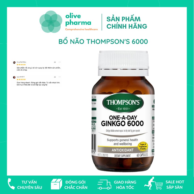 Bổ não , tăng cường trí nhớ Thompson’s Ginkgo